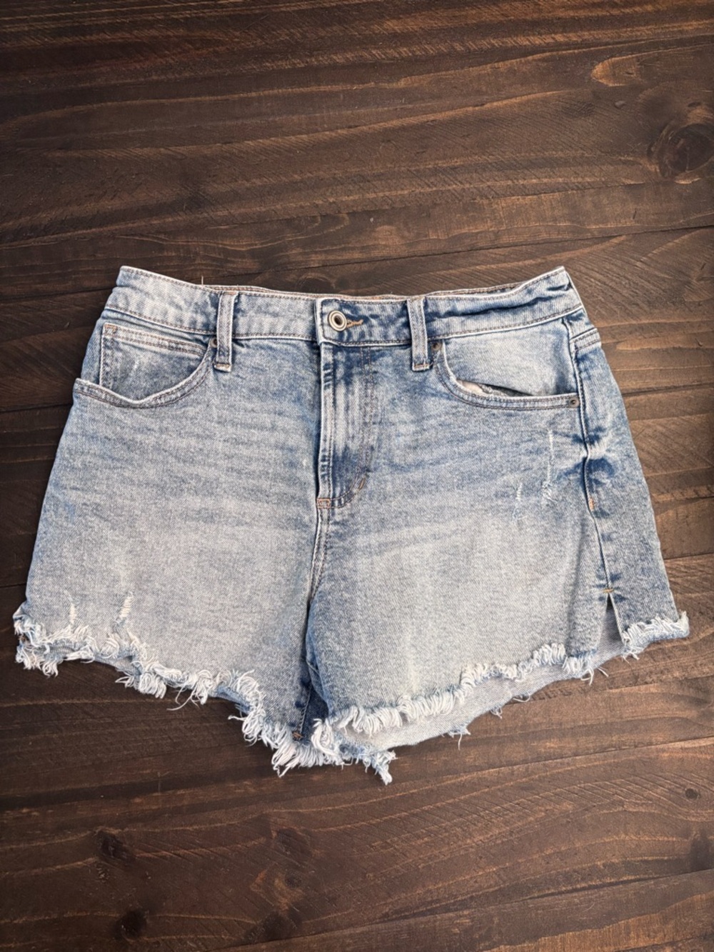 BCBGeneration Light Blue Distressed Denim Shorts